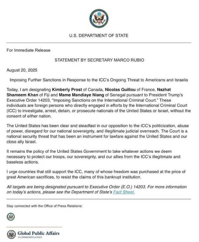 États-Unis : Le procureur adjoint de la CPI, Mame Mandiaye Niang, sanctionné par Washington