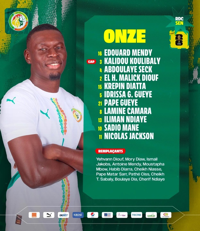 Congo vs Sénégal: Pape Thiaw dévoile un onze (11) un peu remanié, avec trois changements Congo vs Sénégal: Pape Thiaw dévoile un onze (11) un peu remanié, avec trois changements