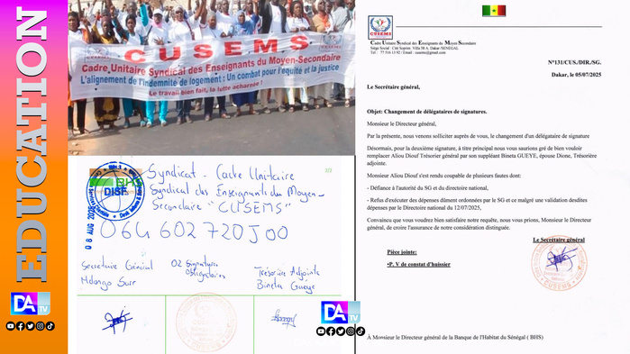 Cusems : 30 millions de francs CFA mystérieusement détournés des comptes du syndicat ! Cusems : 30 millions de francs CFA mystérieusement détournés des comptes du syndicat !