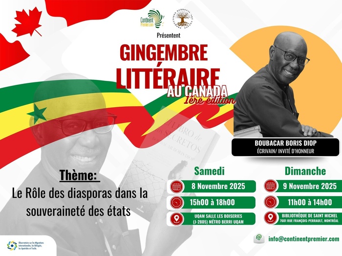 1ère Édition du “Gingembre Littéraire” au Canada : la diaspora sénégalaise crée son agenda culturel!