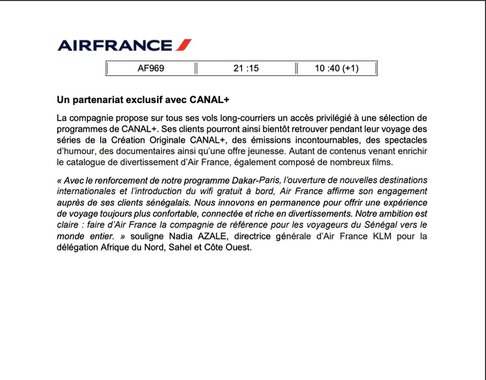 Air France muscle son offre au Sénégal : plus de vols, plus de confort, plus de connectivité