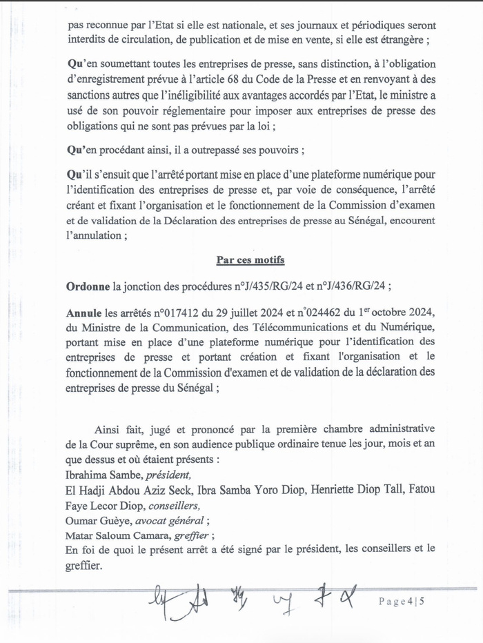 Liberté de la presse - Le ministère de la Communication désavoué : la Cour suprême stoppe la nouvelle plateforme imposée par l’État