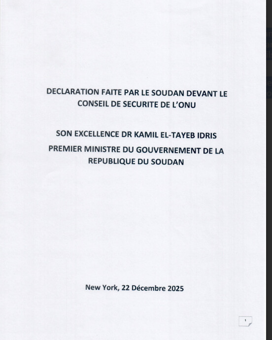 Conflit au Soudan : Le Premier ministre du Soudan, Dr Kamil-El-Tayeb Idriss, présente le plan de paix pour une sortie de crise