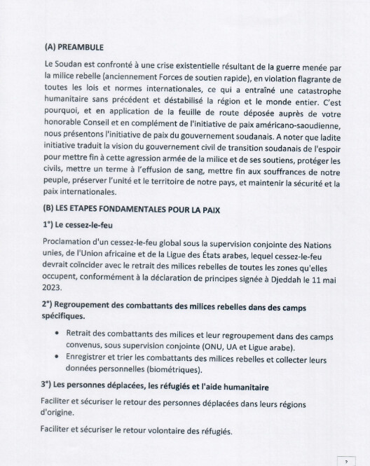 Conflit au Soudan : Le Premier ministre du Soudan, Dr Kamil-El-Tayeb Idriss, présente le plan de paix pour une sortie de crise