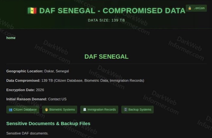 Direction de l’automatisation du fichier (DAF) victime d’une cyberattaque : 139 To de données en otage Direction de l’automatisation du fichier (DAF) victime d’une cyberattaque : 139 To de données en otage