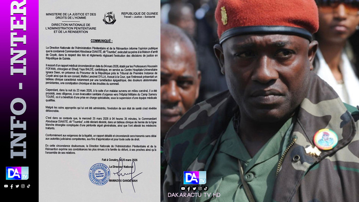 Guinée : Le Commandant Aboubacar Diakité dit « Toumba » décède en détention à Conakry
