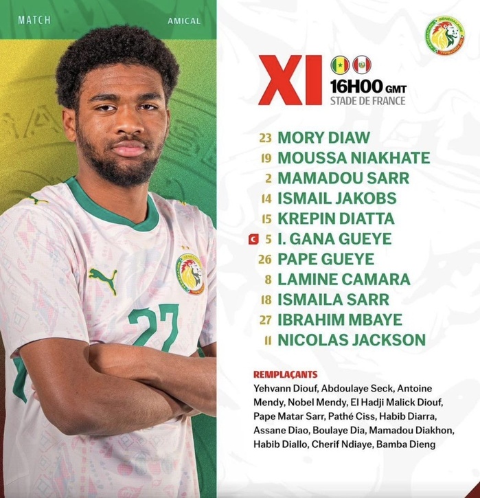Sénégal vs Pérou : un onze profondément remanié au Stade de France, entre continuité défensive et révolution offensive assumée
