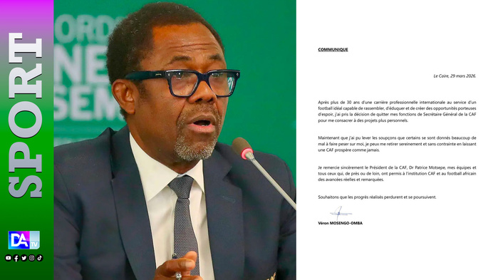 CAF: Véron Mosengo-Omba démissionne de son poste de Secrétaire Général CAF: Véron Mosengo-Omba démissionne de son poste de Secrétaire Général