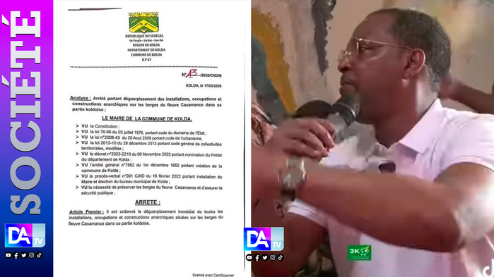 Déguerpissement des berges du fleuve à Kolda : Mame Boye Diao (maire) intransigeant sur la question...