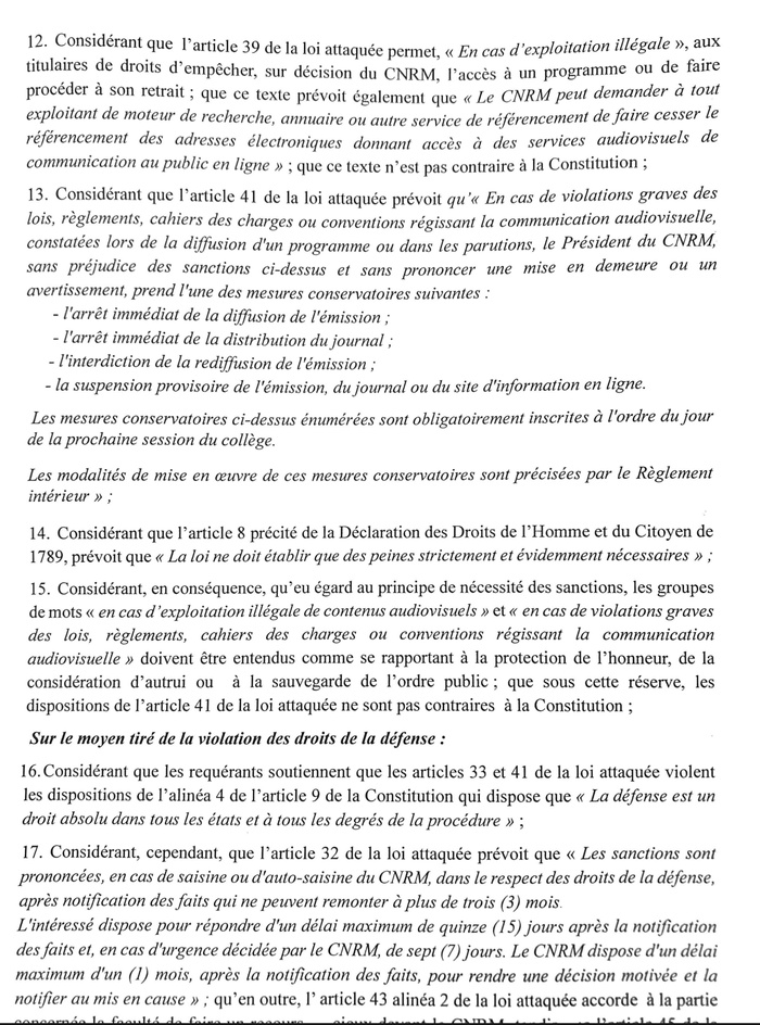 Adoption de la loi sur le CNRM : Le Conseil constitutionnel censure partiellement le texte Adoption de la loi sur le CNRM : Le Conseil constitutionnel censure partiellement le texte