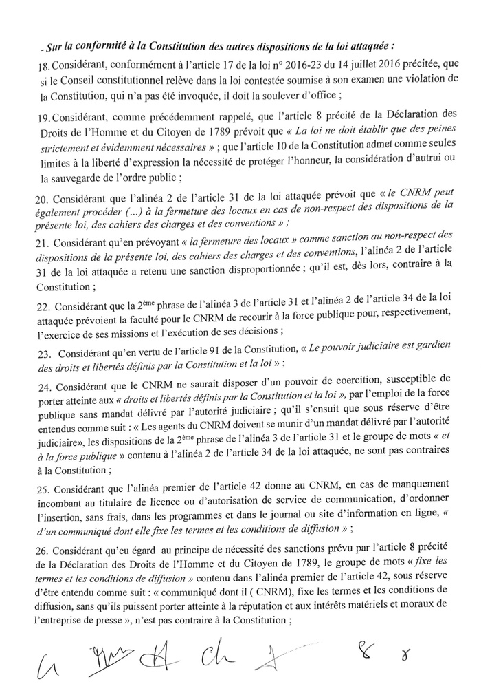 Adoption de la loi sur le CNRM : Le Conseil constitutionnel censure partiellement le texte Adoption de la loi sur le CNRM : Le Conseil constitutionnel censure partiellement le texte