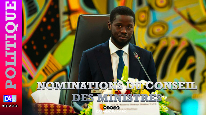 Les nominations en Conseil des Ministres du Mercredi 15 Avril 2026