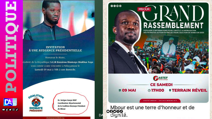 Mbour sous haute tension politique : Diomaye convoque les maires à Ndiaganiao, les partisans de Sonko répliquent sur le terrain... Mbour sous haute tension politique : Diomaye convoque les maires à Ndiaganiao, les partisans de Sonko répliquent sur le terrain...