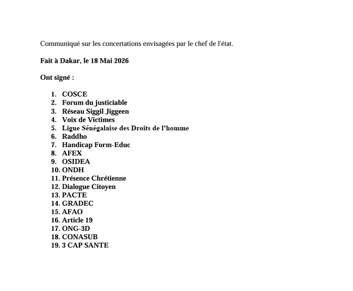 Concertations nationales : La société civile pose ses conditions pour un dialogue sans filtres