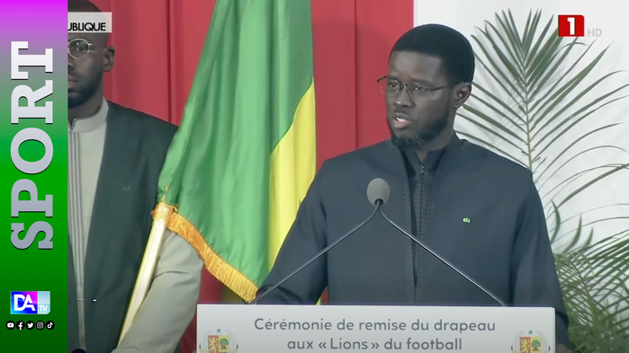 Remise du drapeau national aux Lions : Le message du Président Diomaye à l’ambition et à l’unité avant le Mondial 2026 Remise du drapeau national aux Lions : Le message du Président Diomaye à l’ambition et à l’unité avant le Mondial 2026