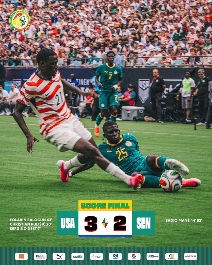 Match amical Sénégal vs États Unis : les Lions chutent malgré le doublé héroïque de Sadio Mané Match amical Sénégal vs États Unis : les Lions chutent malgré le doublé héroïque de Sadio Mané