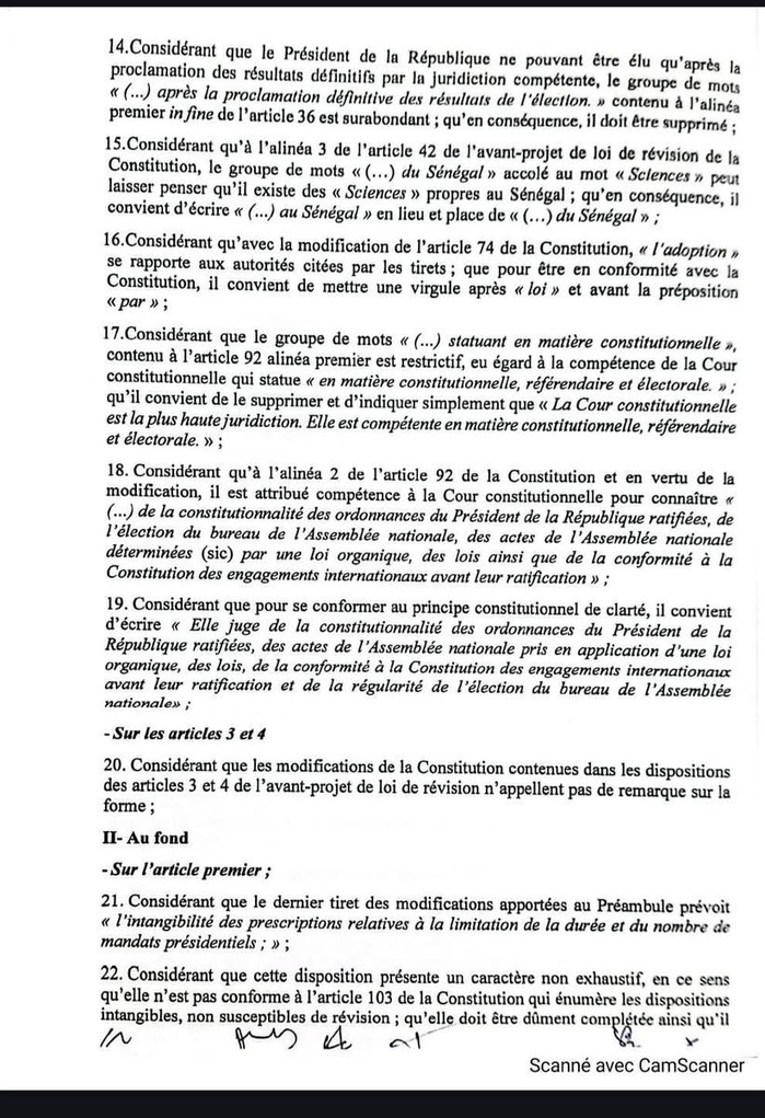 Révision de la constitution : Ce que dit le conseil constitutionnel