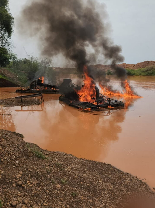 Lutte contre l’orpaillage clandestin : six dragues détruites par le Secteur frontalier de Moussala