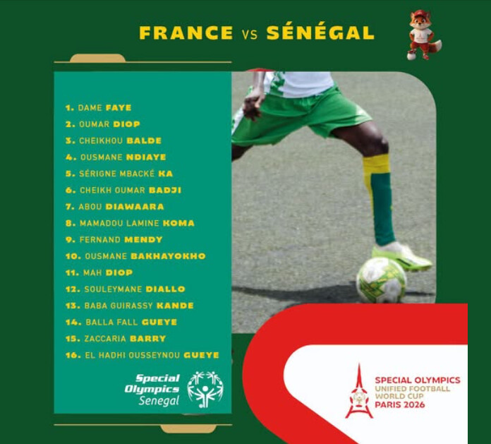 Coupe du monde de football unifié Special Olympics Paris 2026 : Le Sénégal sera représenté par 32 joueurs du 5 au 11 juillet