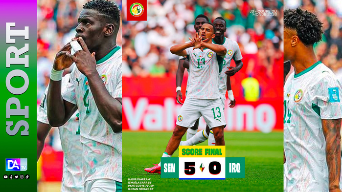 Sénégal-Irak : les Lions déroulent et écrasent l’Irak sur un score sans appel 5-0 Sénégal-Irak : les Lions déroulent et écrasent l’Irak sur un score sans appel 5-0