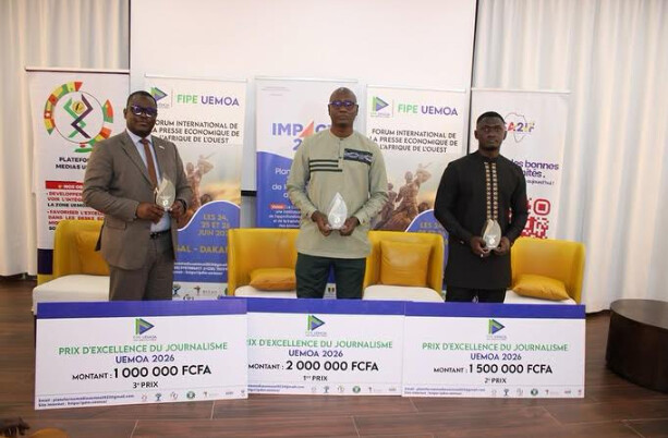 Prix d'Excellence du journalisme de l'UEMOA 2026 : Deux journalistes Sénégalais et une Ivoirienne sur le podium