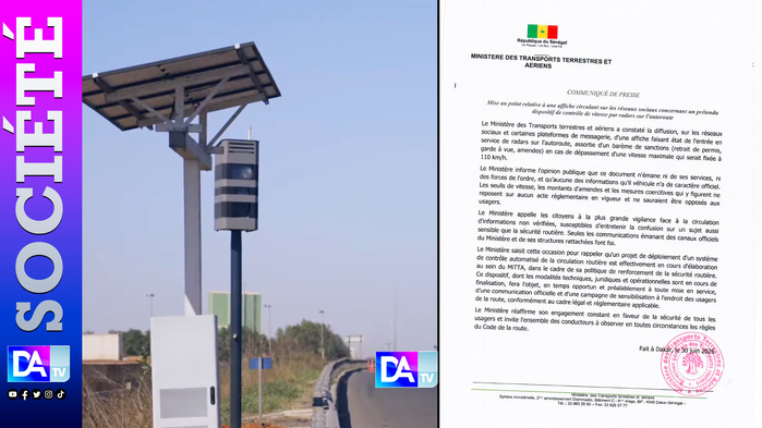 Radars, Amendes, permis, garde à vue, limitation à 110 km/h : le ministère des Transports terrestre alerte sur une affiche non officielle et met en garde les usagers Radars, Amendes, permis, garde à vue, limitation à 110 km/h : le ministère des Transports terrestre alerte sur une affiche non officielle et met en garde les usagers