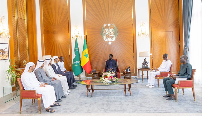 Coopération Emirats Arabes Unis-Sénégal:  : Le PR  Bassirou Diomaye Faye a reçu le ministre d'État Emirati chargé des Affaires africaines