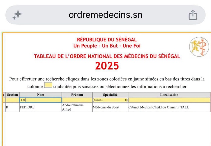 Polémique autour du médecin des Lions : l’Association sénégalaise de médecine du sport exige des excuses publiques Polémique autour du médecin des Lions : l’Association sénégalaise de médecine du sport exige des excuses publiques