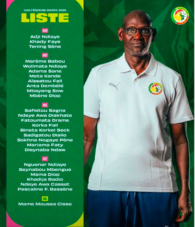 CAN féminine Maroc 2026 : les 26 Lionnes officiellement retenues pour défendre les couleurs du Sénégal