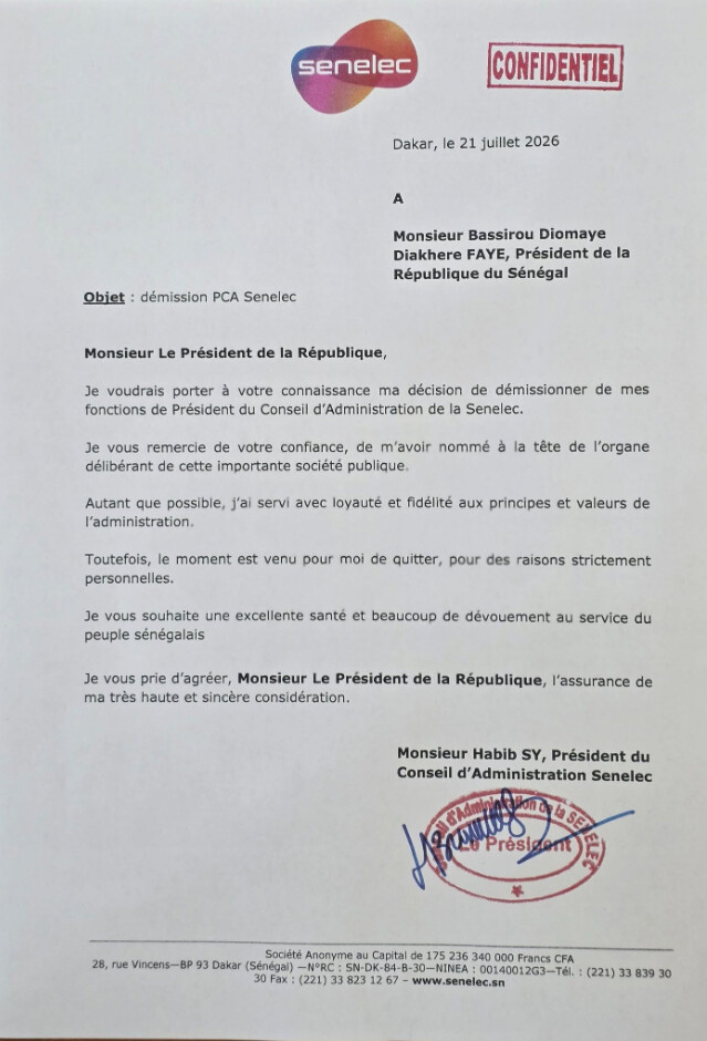 Senelec : Habib Sy démissionne de son poste de PCA