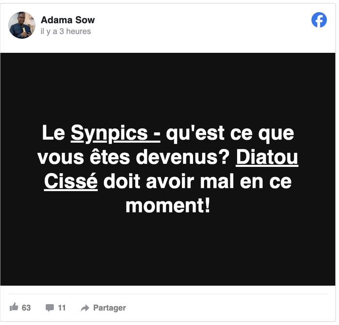 Communiqué sur Fegnal Digital : Vague de colère et d'indignation des journalistes contre le SYNPICS