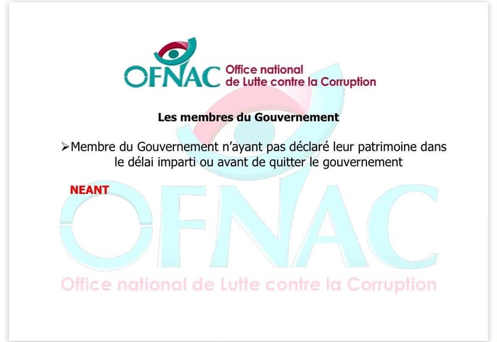 OFNAC : Voici les listes provisoires des assujettis de la Présidence et de l’Assemblée nationale