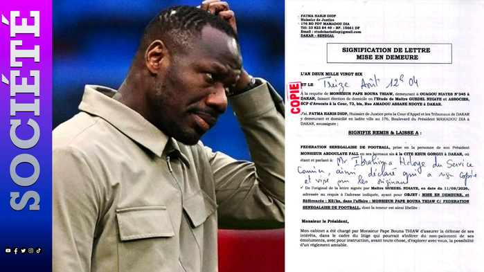 Pape Bouna Thiaw réclame 423,8 millions FCFA à la FSF : six mois de salaires et plusieurs primes impayés
