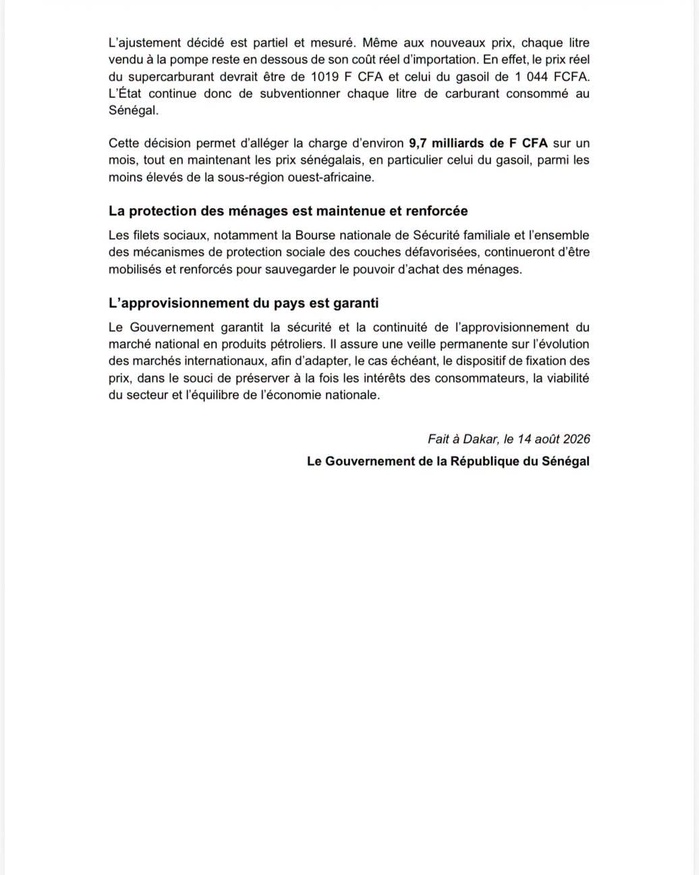 Hausse des prix des carburants : le supercarburant passe à 990 FCFA, soit 70 FCFA de plus, et le gasoil à 755 FCFA, soit une hausse de 75 FCFA dès Aujourd'hui