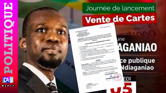 Vente de cartes à Ndiaganiao : Le sous-préfet de Fissel annule l’autorisation accordée au parti PASTEF
