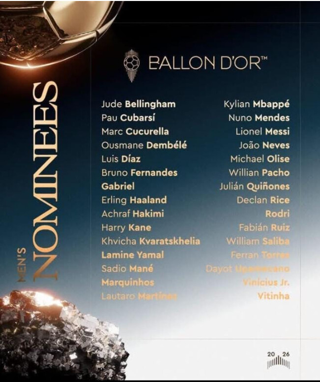 BALLON D’OR 2026 : Sadio Mané parmi les géants, Édouard Mendy nommé gardien de l’année