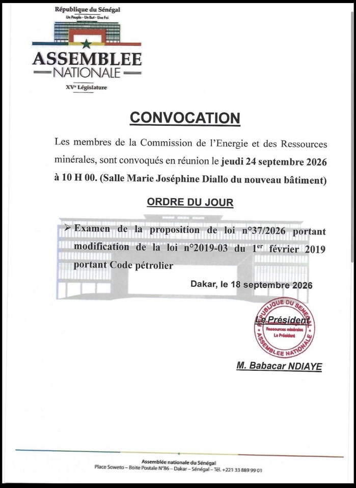 Session extraordinaire à l'Assemblée nationale : Quatre commissions convoquées cette semaine pour examiner des textes clés Session extraordinaire à l'Assemblée nationale : Quatre commissions convoquées cette semaine pour examiner des textes clés
