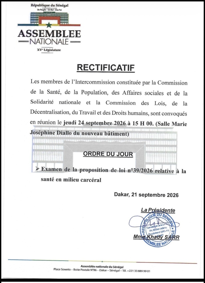 Session extraordinaire à l'Assemblée nationale : Quatre commissions convoquées cette semaine pour examiner des textes clés Session extraordinaire à l'Assemblée nationale : Quatre commissions convoquées cette semaine pour examiner des textes clés