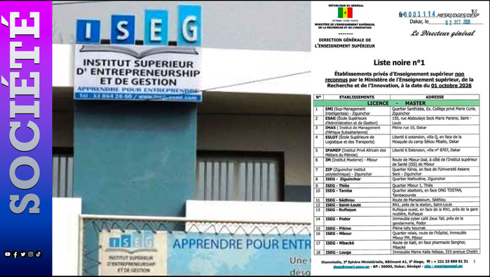 Liste noire de l'Enseignement supérieur : L'ISEG dénonce des accusations « diffamatoires » et annonce saisir la justice
