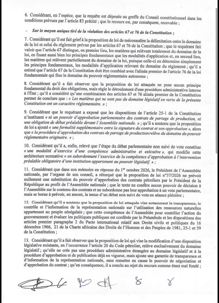Code pétrolier : Le Conseil constitutionnel déclare irrecevable la proposition de loi n° 37/2026