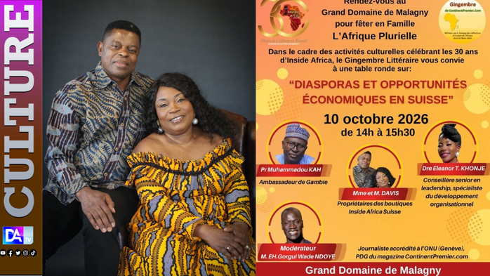 Célébration de ses 30 ans: Le couple royal d'Inside Africa met l'Afrique à l’honneur au château du Domaine de Malagny, à Genthod Célébration de ses 30 ans: Le couple royal d'Inside Africa met l'Afrique à l’honneur au château du Domaine de Malagny, à Genthod