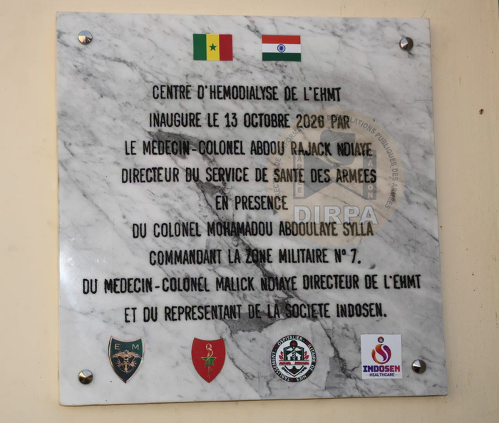 Thiès : l’Hôpital militaire se dote d’un centre d’hémodialyse de 30 générateurs Thiès : l’Hôpital militaire se dote d’un centre d’hémodialyse de 30 générateurs