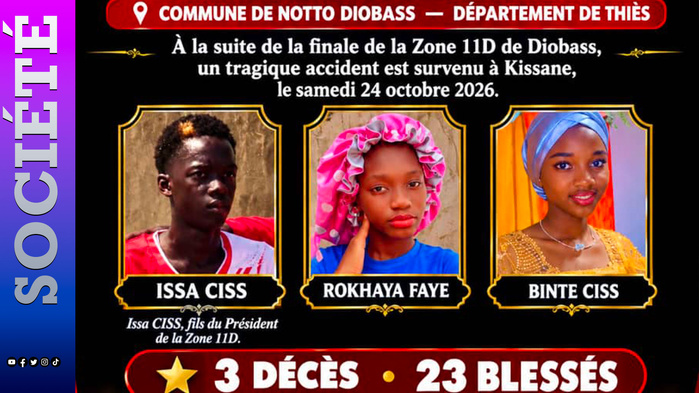 Notto Diobasse: Un accident tragique fait 3 morts et 23 blessés Notto Diobasse: Un accident tragique fait 3 morts et 23 blessés