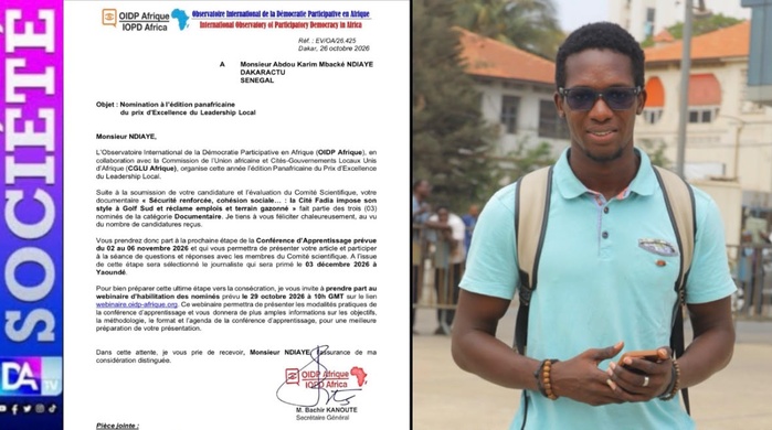 Prix PELL : Abdou Karim Ndiaye de Dakaractu nominé pour la deuxième année consécutive