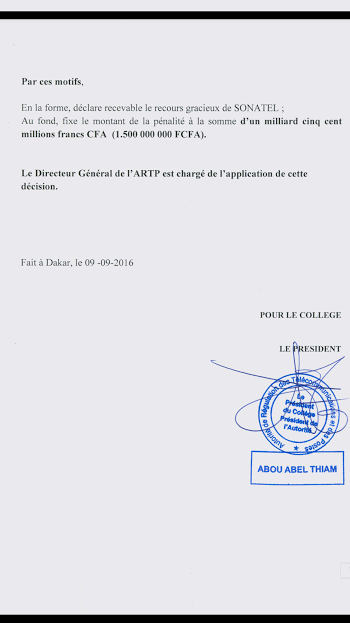 RECOURS GRACIEUX : Au lieu de 13 Milliards, la Sonatel paiera finalement 1,5 milliard. Que s'est-il passé chez Abou Abel Thiam?