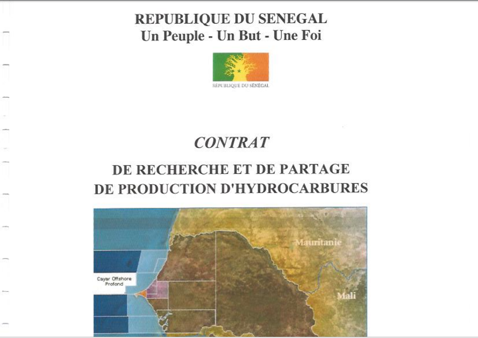 Cayar Contrat de Recherche et de partage de production d’hydrocarbures CAYAR ...