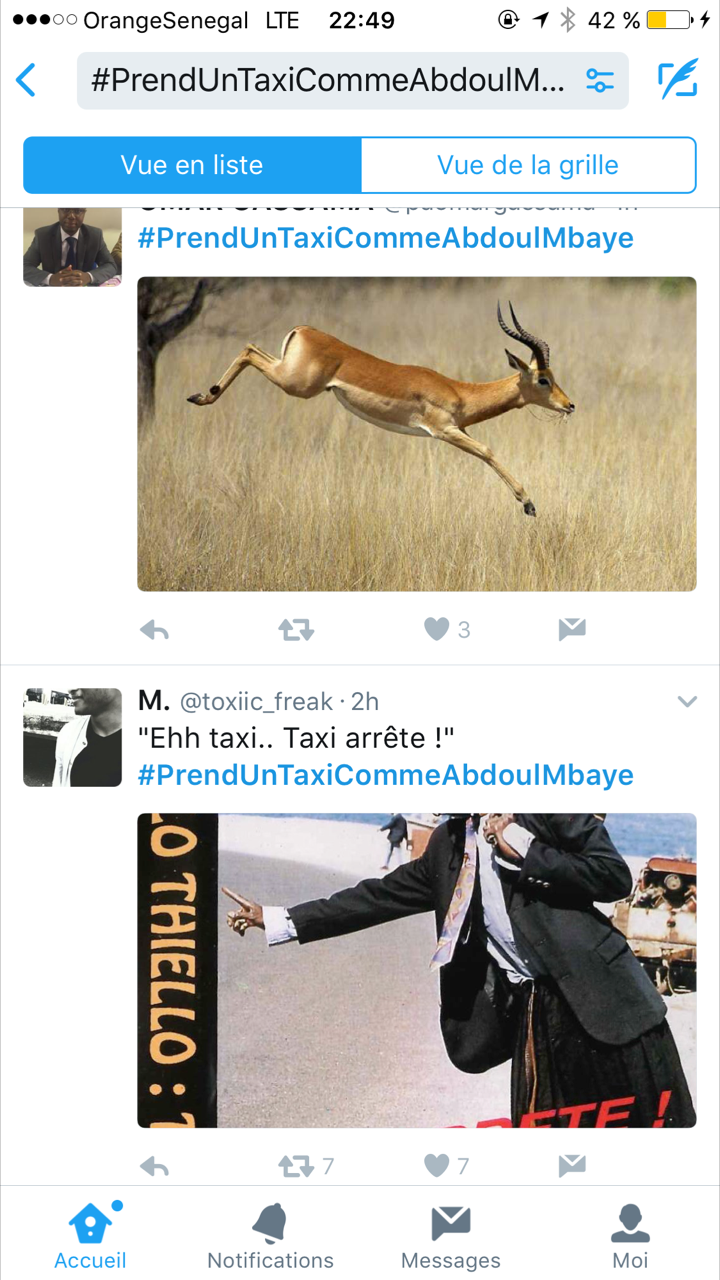 #PrendUnTaxiCommeAbdoulMbaye : Le hashtag qui secoue la toile