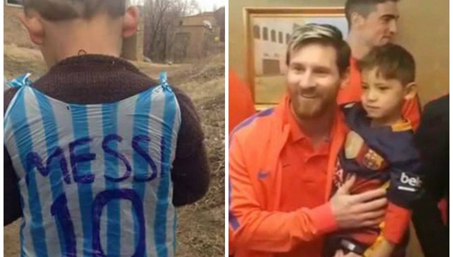 Messi a rencontré l’enfant afghan au sac plastique