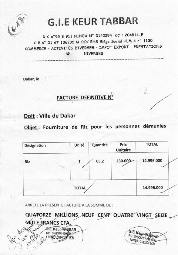 Fausse facture du Gie Keur Tabbar, faux procès-verbal de réception et mandat de payement signés de sa main : Au-delà des aveux de Mbaye Touré & Cie, voici les preuves matérielles qui enfoncent Khalifa Sall