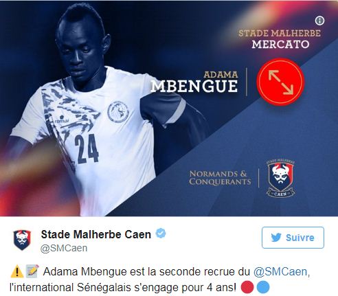 Officiel : Adama Mbengue signe à Caen